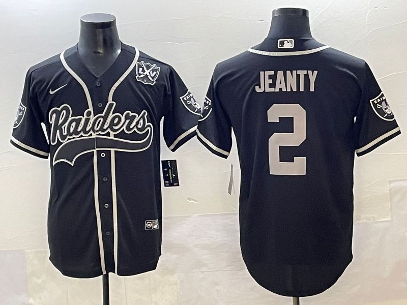 Men 2025 Oakland Raiders #2 Jeanty Black Joint Name Nike Limited NFL Jersey style 17
